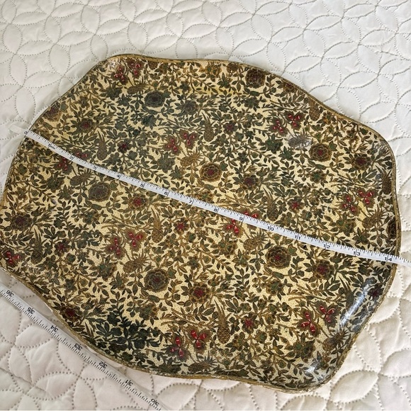 Vintage Floral Decorative Tray Pressed Board Decoupaged 12x15 inches - Picture 9 of 10